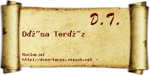 Dósa Teréz névjegykártya